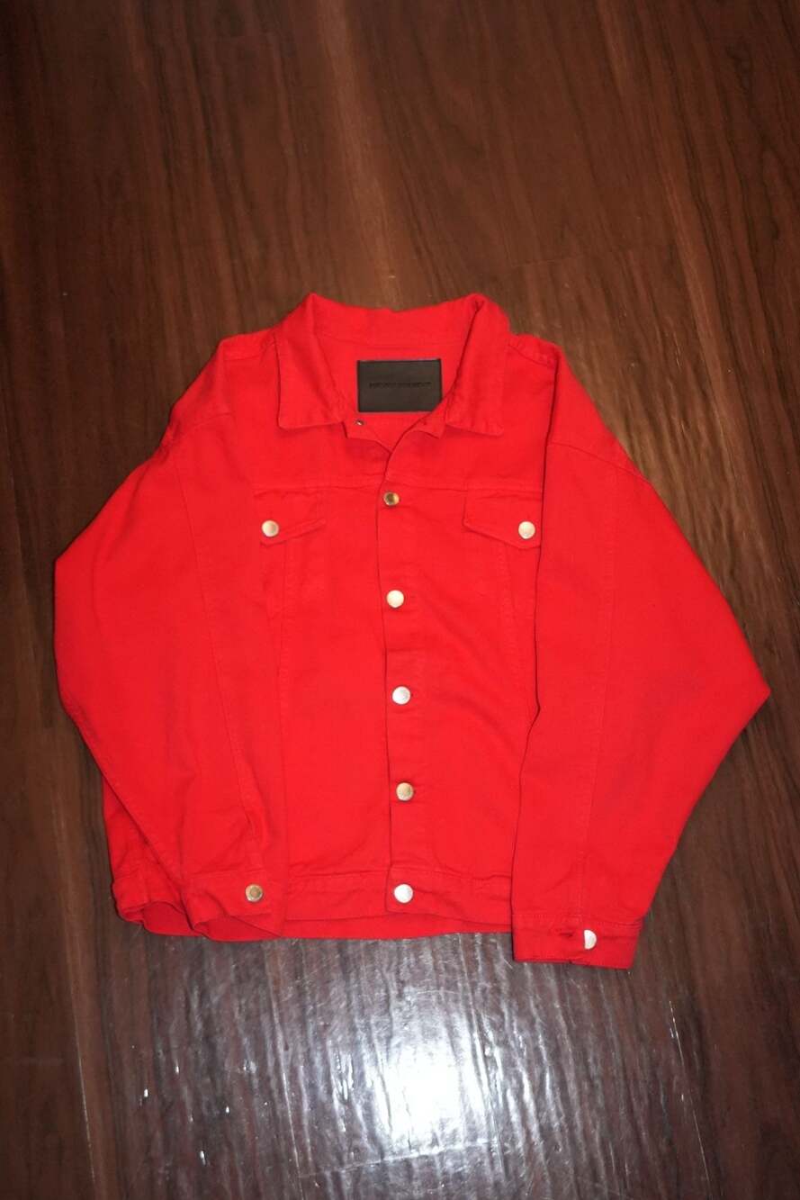 NASASEASONS Red Denim Trucker Jacket